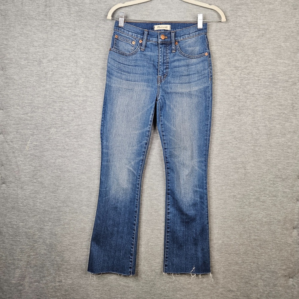 Madewell Cali Demi-Boot Women's Medium Wash Frayed Hem Jeans Sz 25